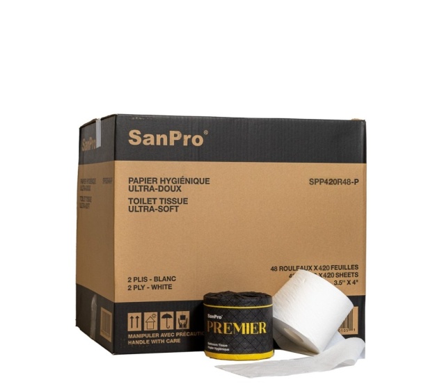 SanPro® PREMIUM 2 Ply Toilet Tissue Cs/48rls x 420 Sheets